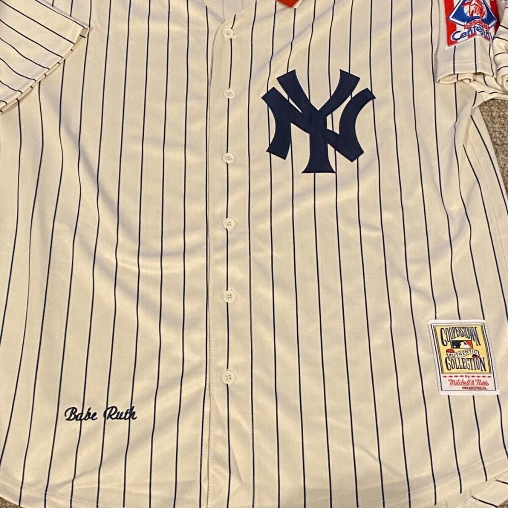 1930's NEW YORK YANKEES BABE RUTH Men's JERSEY Sz M,L,XL,2XL New with tags - Picture 5 of 6